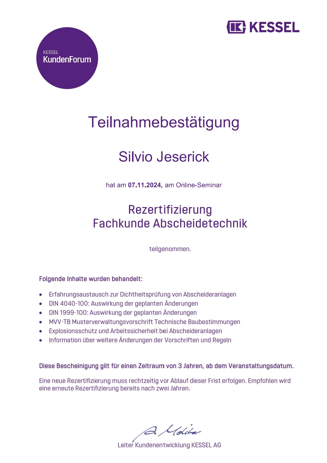 Fachkunde Abscheidetechnik